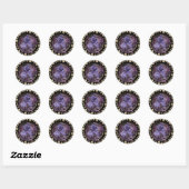 Halloween Paarse Gotische Rozen Ronde Sticker (Vel)