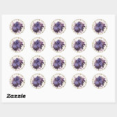Halloween Paarse Gotische Rozen Ronde Sticker (Vel)