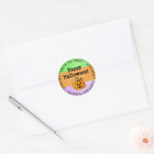 Halloween Paarse, groene, Oranje pompoen Sticker (Envelop)