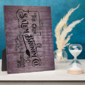 Halloween Paarse Grunge Gothic Salem Broom Company Fotoplaat (Zijkant)