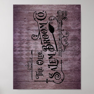 Halloween Paarse Grunge Gothic Salem Broom Company Poster