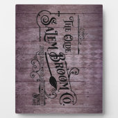 Halloween Paarse Grunge Gotische Salem Bezem Compa Fotoplaat (Voorkant)