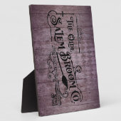 Halloween Paarse Grunge Gotische Salem Bezem Compa Fotoplaat (Zijkant)