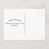 Halloween Paarse heks meisje illustratie Feestdagenkaart (Achterkant)