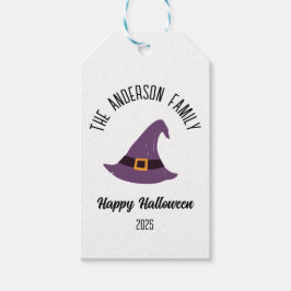 Halloween Paarse heks Pet gepersonaliseerde naam Cadeaulabel