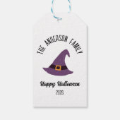 Halloween Paarse heks Pet gepersonaliseerde naam Cadeaulabel (Achterkant)