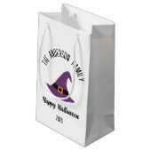 Halloween Paarse heks Pet gepersonaliseerde naam Klein Cadeauzakje (Achterkant Gekanteld)