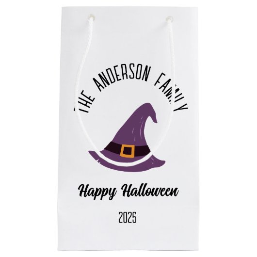 Halloween Paarse heks Pet gepersonaliseerde naam Klein Cadeauzakje (Voorkant)