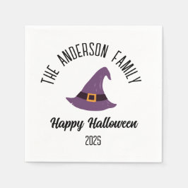 Halloween Paarse heks Pet gepersonaliseerde naam Servet