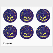 Halloween Paarse Jack O lantaarn Spooky Pumpkin Ronde Sticker (Vel)