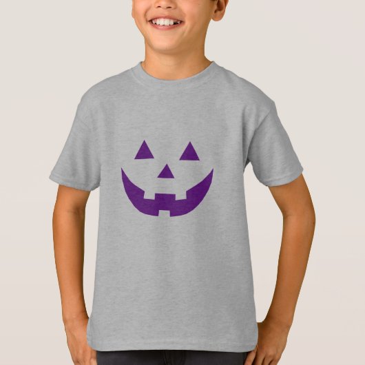 Halloween paarse Jack o lantern pomkin kinder T-shirt (Voorkant)