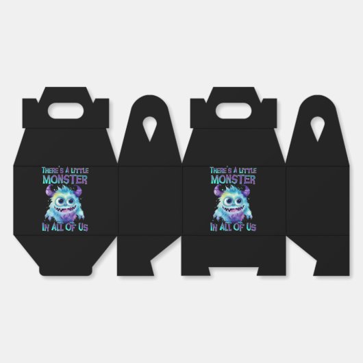 Halloween Paarse Monster Bedankdoosjes (Ongevouwen)