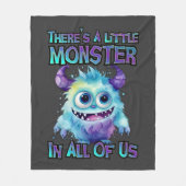 Halloween Paarse Monster Fleece Deken (Voorkant)