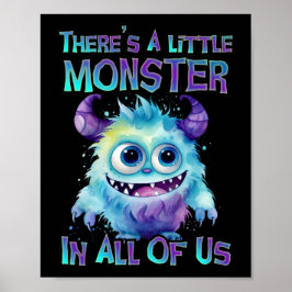 Halloween Paarse Monster Poster