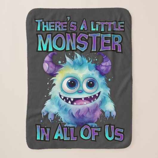 Halloween Paarse Monster Sherpa Deken (Voorkant)