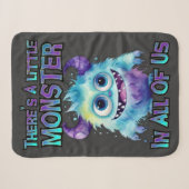 Halloween Paarse Monster Sherpa Deken (Voorkant (horizontaal))