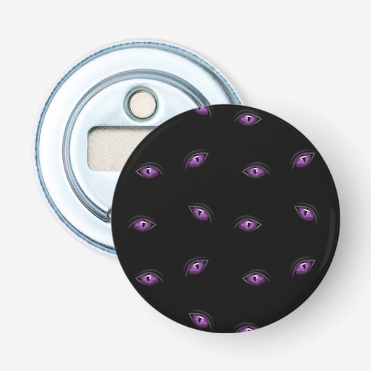 Halloween, Paarse Ogen, Trick Or Treat, Boe Button Flesopener (Voorkant)
