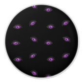 Halloween, Paarse Ogen, Trick Or Treat, Boe Keramische Knop (Voorkant)