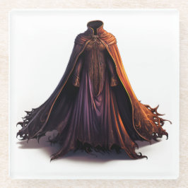 HALLOWEEN PAARSE & ORANJE VICTORIAANSE CAPE GLAZEN ONDERZETTER