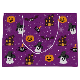 Halloween paarse patroon groot cadeauzakje