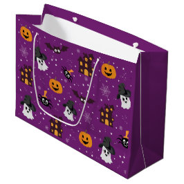 Halloween paarse patroon groot cadeauzakje