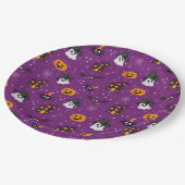 Halloween paarse patroon papieren bordje (Gekanteld)