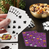 Halloween paarse patroon pokerkaarten (Insitu)
