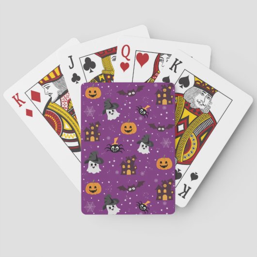 Halloween paarse patroon pokerkaarten (Achterkant)