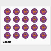 Halloween paarse patroon ronde sticker (Vel)