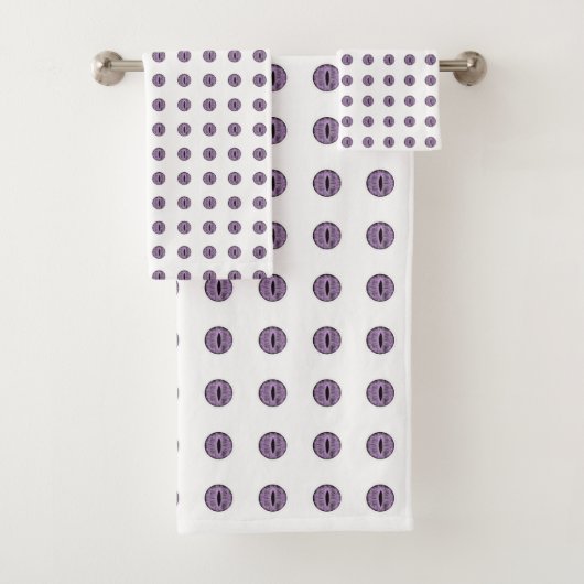 Halloween Paarse Polka Dot Eyes Bad Handdoek (Insitu)