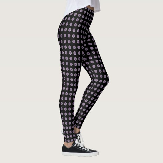 Halloween Paarse Polka Dot Eyes Leggings (Rechts)