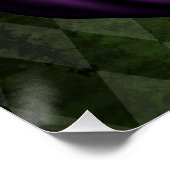 Halloween Paarse pomkin Green Grunge Perfect Poster (Hoek)