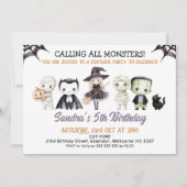 Halloween Paarse roept alle monsters verjaardag Kaart (Voorkant)