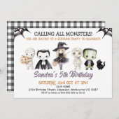 Halloween Paarse roept alle monsters verjaardag Kaart (Voorkant / Achterkant)
