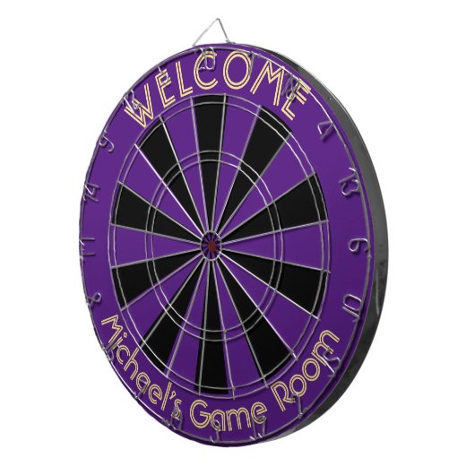 Halloween Paarse Zwart Custom Metal Cage Game Room Dartbord (Voorkant Rechts)