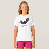 Halloween Paarse zwarte vleermuizen Spooky Scary T-shirt (Voorkant volledig)