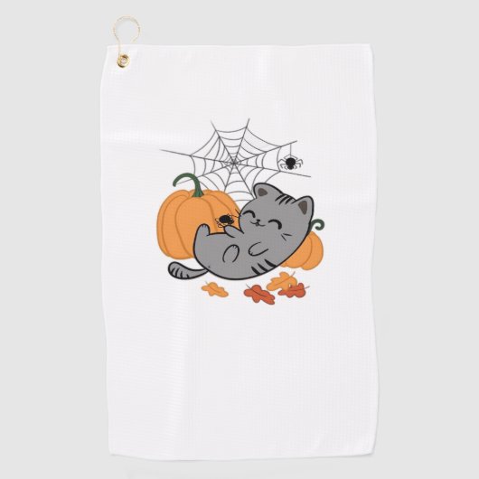 Halloween Pack Spooky en feestelijke grafische bun Golfhanddoek (Voorkant)