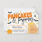Halloween Pancakes en pyjama-uitnodiging Kaart (Voorkant)