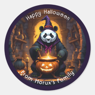 Halloween Panda Magic Ronde Sticker