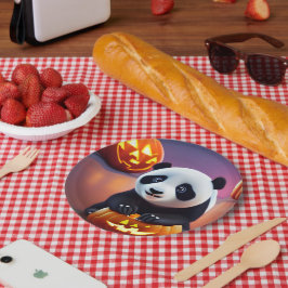 halloween panda papieren bordje