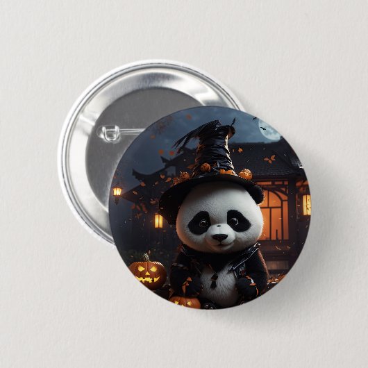 Halloween panda ronde button 5,7 cm (Voorkant /achterkant)