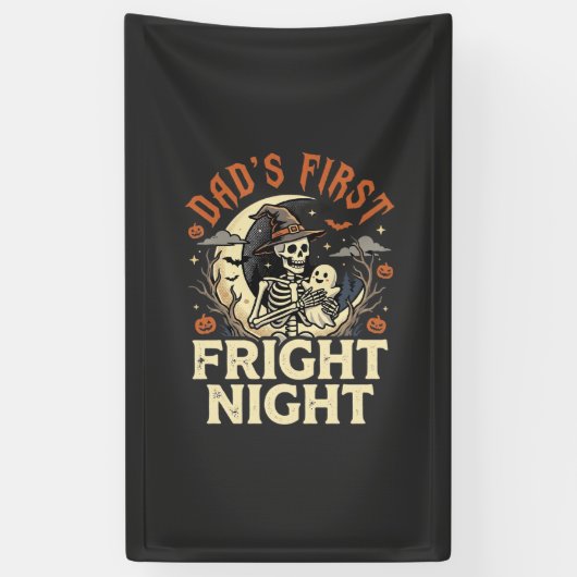 Halloween Papa Eerste Schrik Nacht Spandoek (Verticaal)