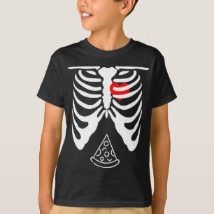 Halloween Papa Skelet Pizza Belly Grappige Zwanger T-shirt