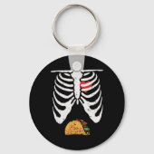 Halloween Papa Skelet Taco Belly Fun Zwangerschap  Sleutelhanger (Voorkant)