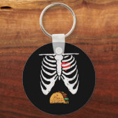 Halloween Papa Skelet Taco Belly Fun Zwangerschap  Sleutelhanger (Voorkant)