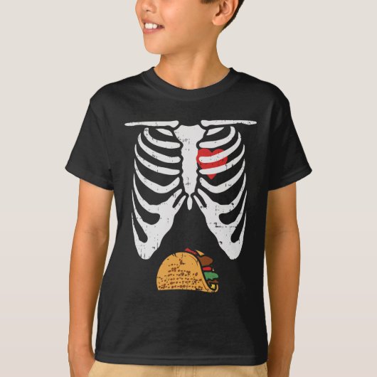Halloween Papa Skelet Taco Belly Fun Zwangerschap T-shirt (Voorkant)