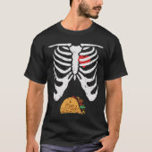 Halloween Papa Skelet Taco Belly Fun Zwangerschap T-shirt (Voorkant)