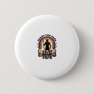 Halloween Papa T-shirt Vintage Kerkhof Zonsonderga Ronde Button 5,7 Cm