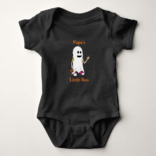 Halloween Papa's Little Boo met Meisje geest Romper (Voorkant)