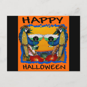 HALLOWEEN PAPEGAAIEN BRIEFKAART